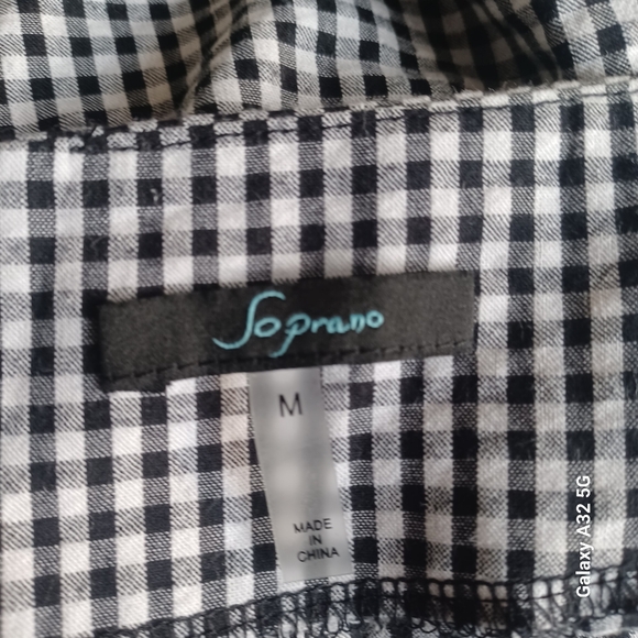 Soprano Women Size M Black and White Gingham Mini Skirt - Picture 2 of 12